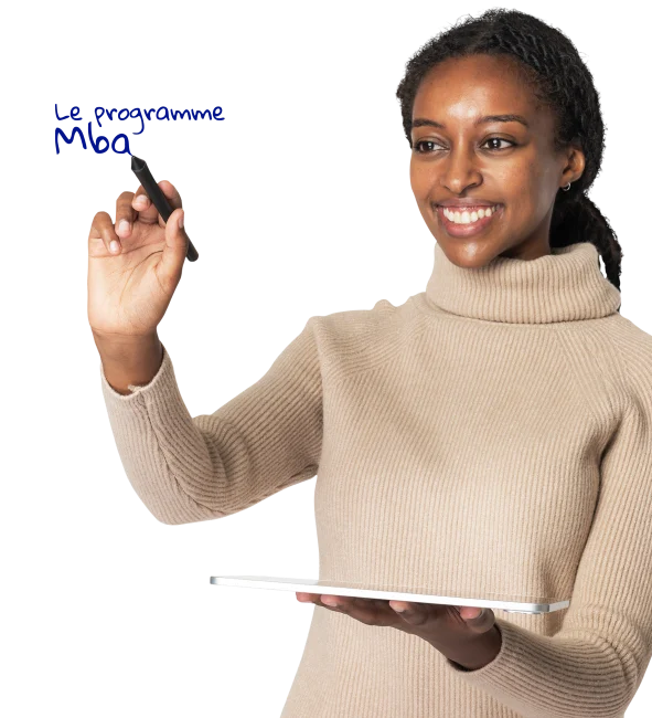 Étudiante présentant le programme MBA